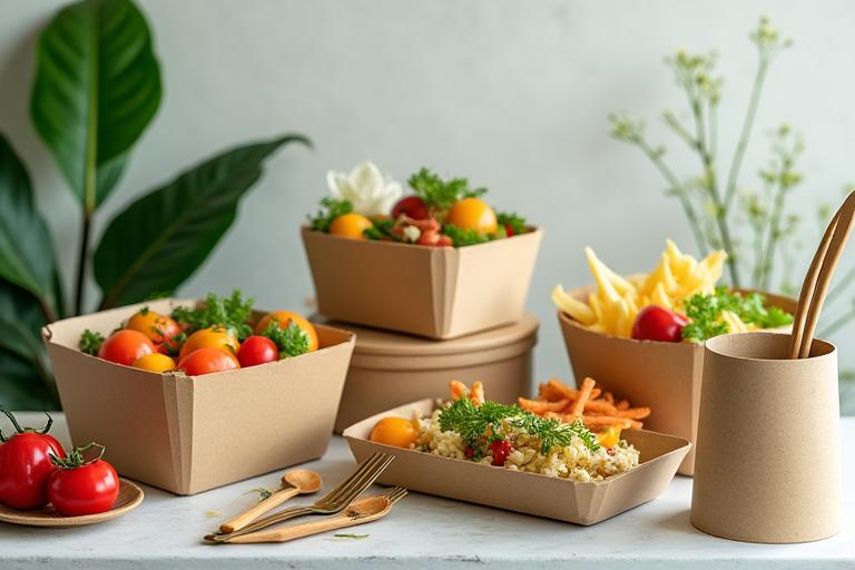 Pembungkusan makanan mesra alam yang digunakan oleh Makan Masters.